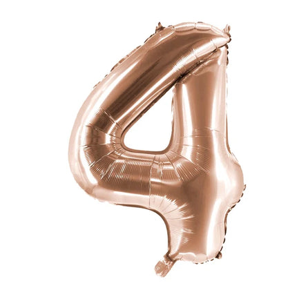 4 Jaar Cijfer Ballon Rose Goud Leeg 1m