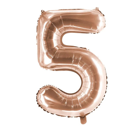 5 Jaar Cijfer Ballon Rose Goud Leeg 1m