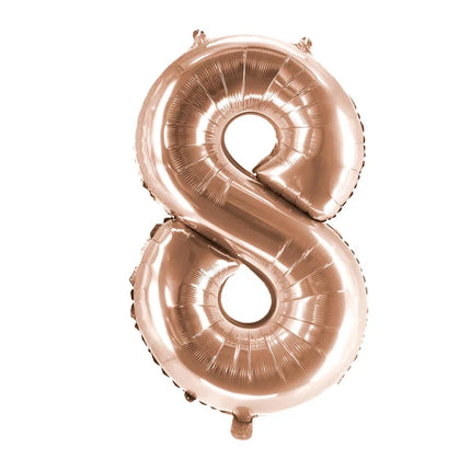 8 Jaar Cijfer Ballon Rose Goud Leeg 1m