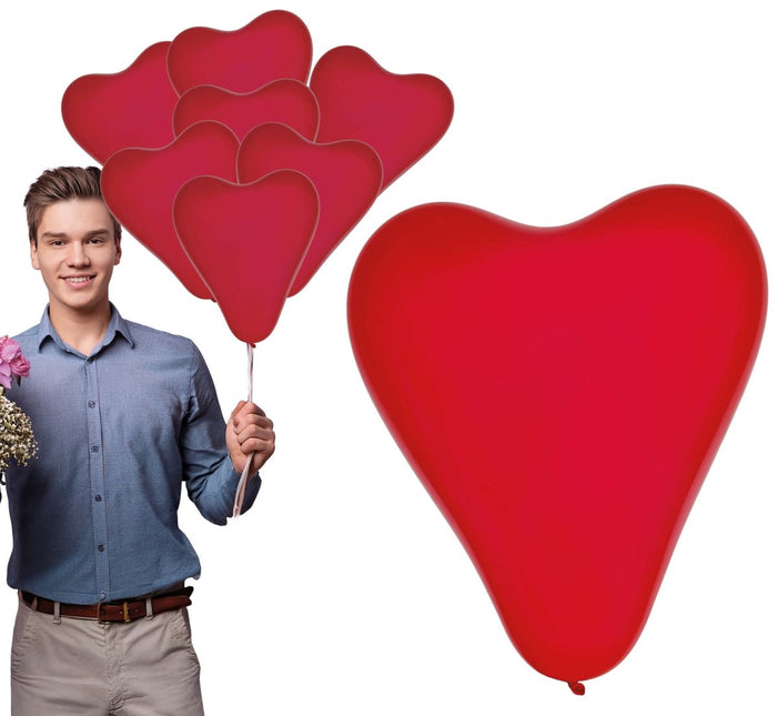 Zak met 10 hartjes ballonnen van Fiestas Guirca koop je bij Partywinkel