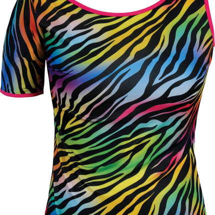 Zebra Shirt Gekleurd Dames van Fiestas Guirca koop je bij Partywinkel