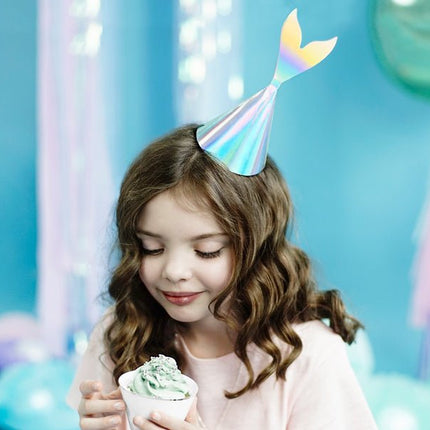 Zeemeermin Feesthoedjes 18cm 6st van Partydeco koop je bij Partywinkel