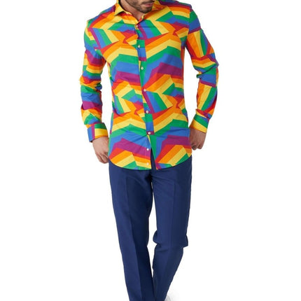 Zig Zag Regenboog Overhemd Heren OppoSuits van OppoSuits koop je bij Partywinkel
