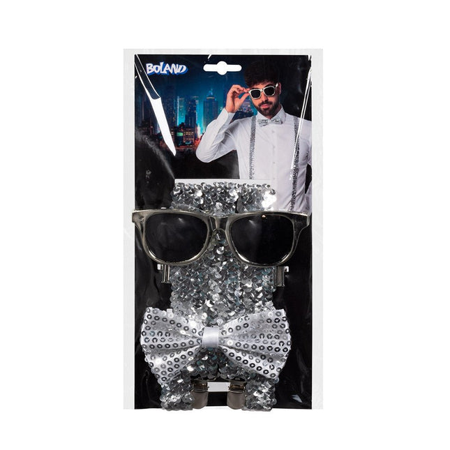 Zilveren Accessoireset 3 delig van Boland koop je bij Partywinkel