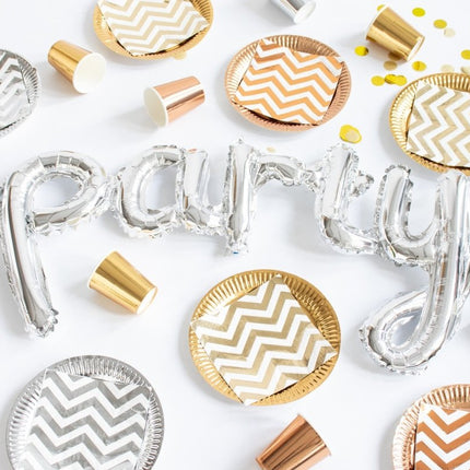 Zilveren Bekers Metallic Karton 250ml 8st van Folat koop je bij Partywinkel