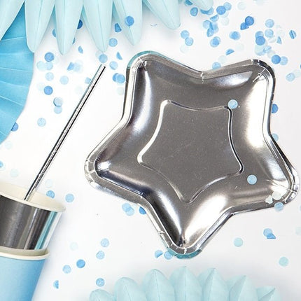 Zilveren Bordjes 18cm 6st van Partydeco koop je bij Partywinkel