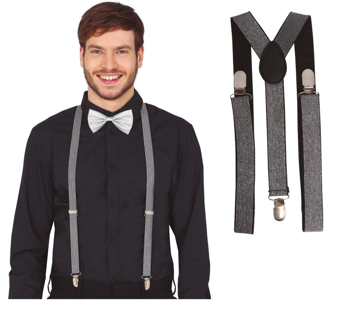 Zilveren Bretels Glitter van Fiestas Guirca koop je bij Partywinkel