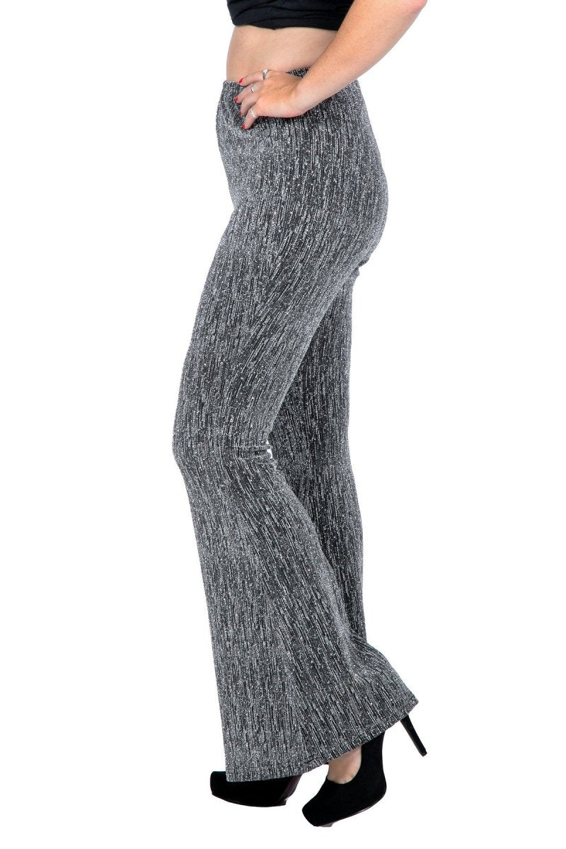 Zilveren Broek Dames Flared Glitter Zilveren Broek Dames Flared Glitter