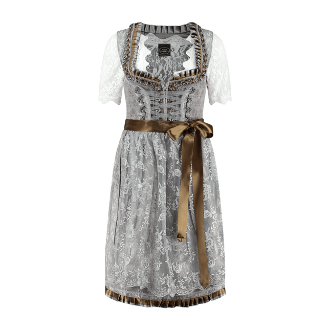 Zilveren Dirndl Jurk Oktoberfest Dames 2 Delig van Haus Huberts koop je bij Partywinkel