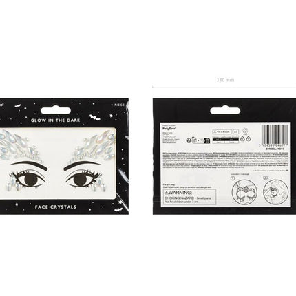 Zilveren Gezicht Stickers Glow In The Dark van Partydeco koop je bij Partywinkel