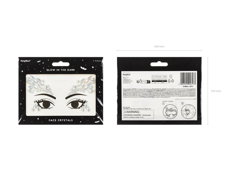 Zilveren Gezicht Stickers Glow In The Dark van Partydeco koop je bij Partywinkel