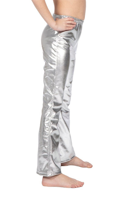 Zilveren Legging Kind Flared Metallic van Wilbers & Wilbers koop je bij Partywinkel