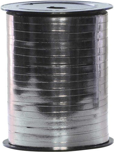 Zilveren Lint 5Mm Metallic 250m van Haza Witbaard koop je bij Partywinkel