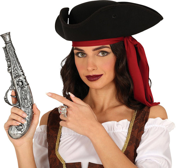 Zilveren Nep Pistool 30cm van Fiestas Guirca koop je bij Partywinkel