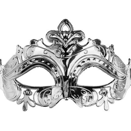 Zilveren Oogmasker Venetiaans van Partydeco koop je bij Partywinkel
