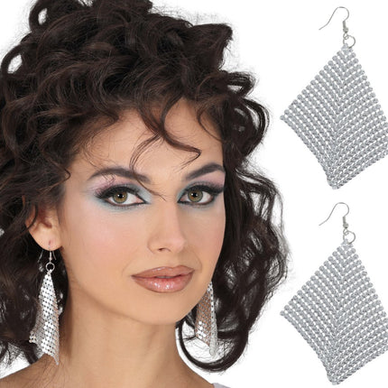 Zilveren Oorbellen 9cm van Fiestas Guirca koop je bij Partywinkel