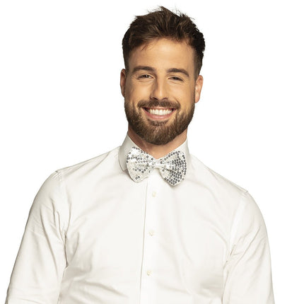 Zilveren Strik Pailletten van Boland koop je bij Partywinkel