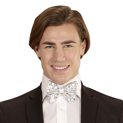 Zilveren Strik Pailletten Met Licht van Widmann koop je bij Partywinkel