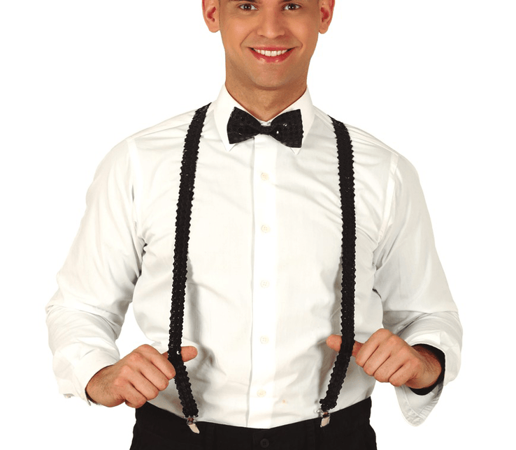 Zwart Bretels Pailletten Heren 72cm van Fiestas Guirca koop je bij Partywinkel