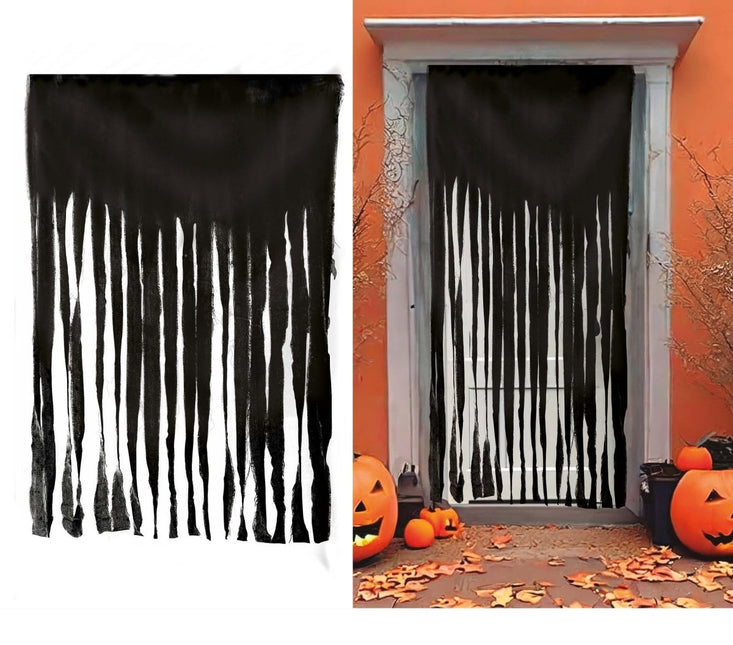 Zwart Deurgordijn Stof 2m van Fiestas Guirca koop je bij Partywinkel