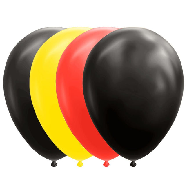 Zwart Geel Rode Ballonnen 30cm 10st van WeFiesta koop je bij Partywinkel