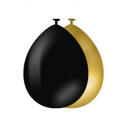 Zwart Gouden Ballonnen 30cm 25st van Paper Dreams koop je bij Partywinkel