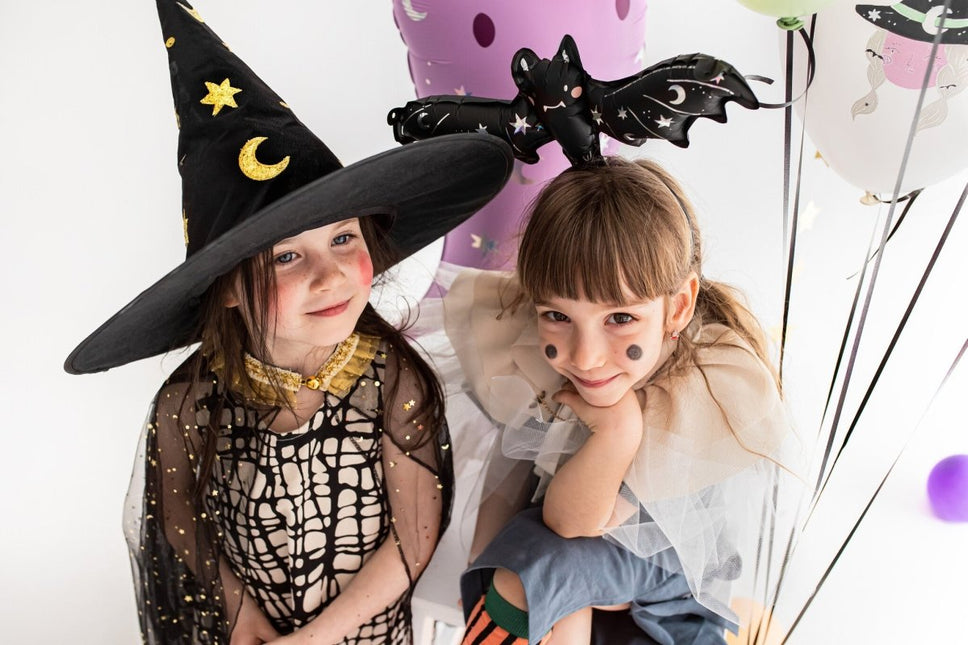 Zwart Gouden Halloween Heksenhoed van Partydeco koop je bij Partywinkel