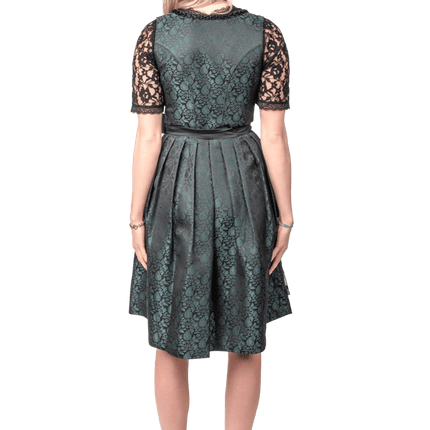 Zwart Groene Dirndl Jurk Oktoberfest Dames Jaquard van Haus Huberts koop je bij Partywinkel