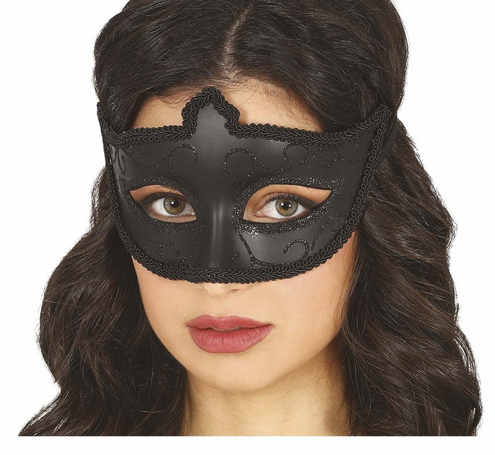 Zwart Masker Glitters van Fiestas Guirca koop je bij Partywinkel