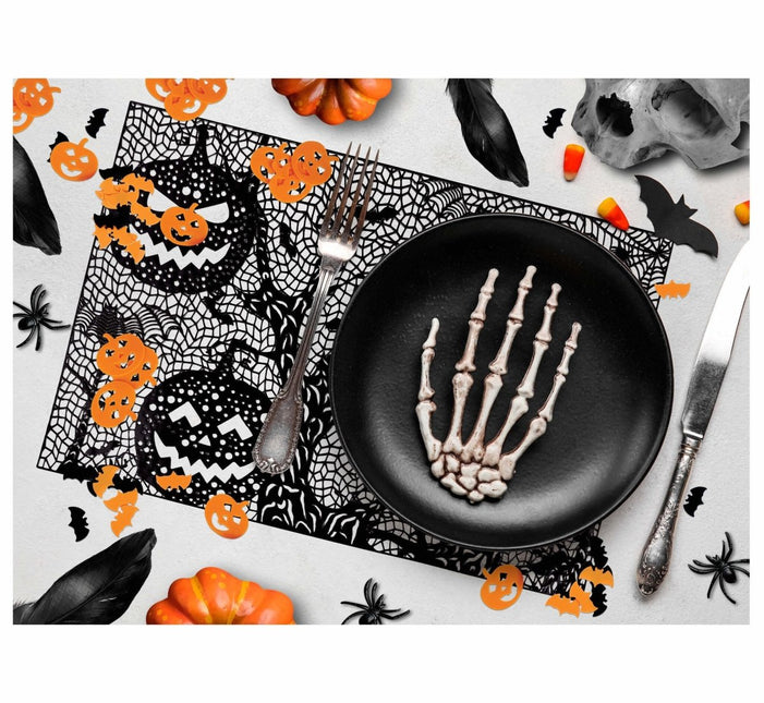 Zwart Oranje Halloween Tafelconfetti Vleermuizen van Fiestas Guirca koop je bij Partywinkel