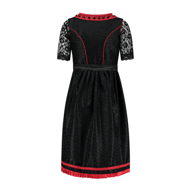 Zwart Rode Dirndl Jurk Oktoberfest Dames 2 Delig van Haus Huberts koop je bij Partywinkel