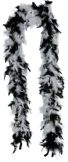 Zwart Witte Boa Veren 80gr van Fiestas Guirca koop je bij Partywinkel