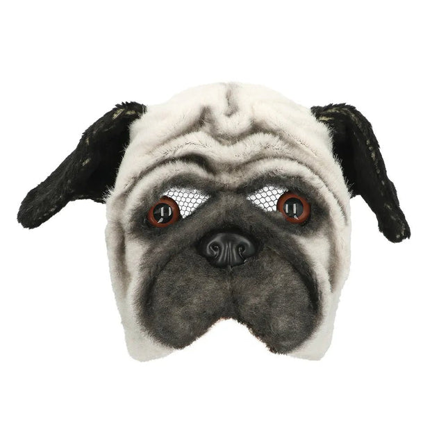 Zwart Witte Masker Mops Hond van Boland koop je bij Partywinkel