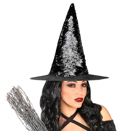 Zwart Zilveren Heksenhoed van Widmann koop je bij Partywinkel