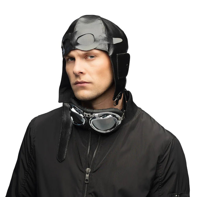 Zwarte Accessoireset Piloot 2 delig van Boland koop je bij Partywinkel