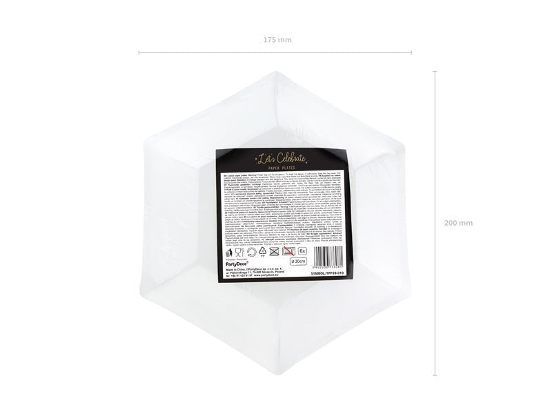 Zwarte Borden Gouden Sterren 20cm 6st van Partydeco koop je bij Partywinkel