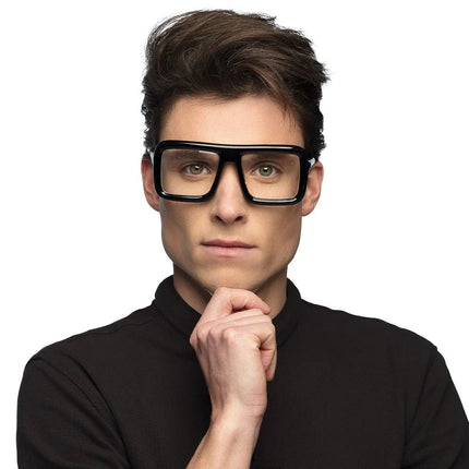 Zwarte Bril Retro van Boland koop je bij Partywinkel