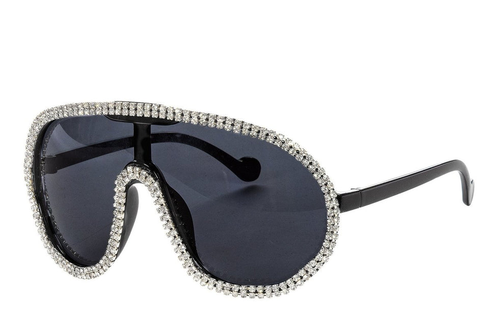Zwarte Bril Xl Met Steentjes van Wilbers & Wilbers koop je bij Partywinkel