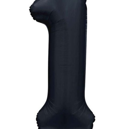 Zwarte Cijfer Ballon 1 Jaar Glans 86cm van WeFiesta koop je bij Partywinkel