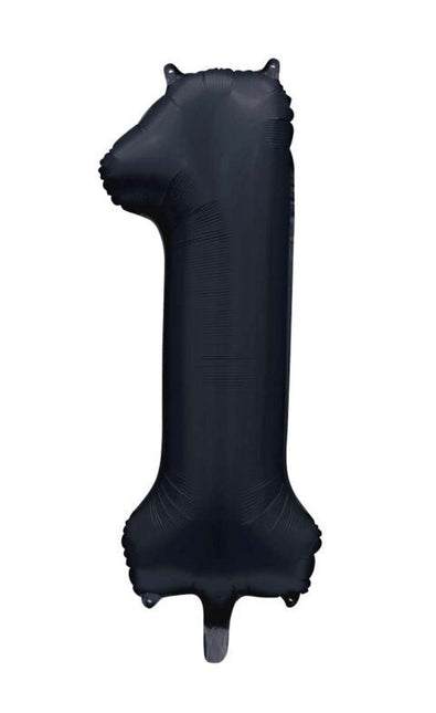 Zwarte Cijfer Ballon 1 Jaar Glans 86cm van WeFiesta koop je bij Partywinkel