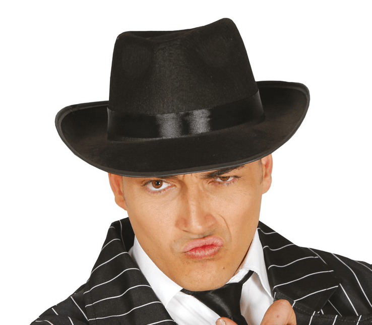 Zwarte Gangster Hoed Lint van Fiestas Guirca koop je bij Partywinkel