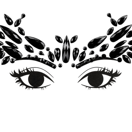 Zwarte Gezicht Stickers Kristallen van Partydeco koop je bij Partywinkel