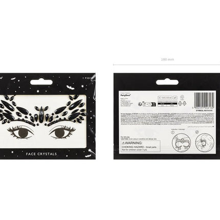 Zwarte Gezicht Stickers Kristallen van Partydeco koop je bij Partywinkel