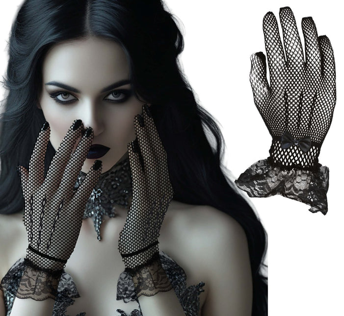 Zwarte handschoenen kant van Fiestas Guirca koop je bij Partywinkel