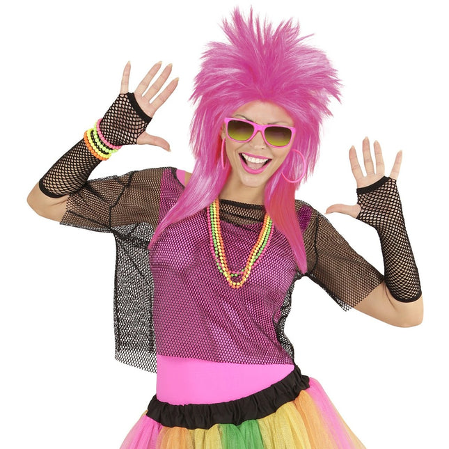 Zwarte Handschoenen Vingerloos Visnet Lang van Widmann koop je bij Partywinkel