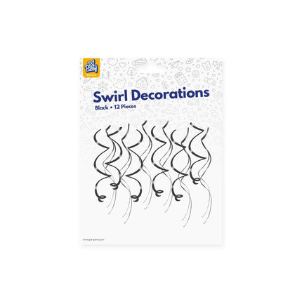 Zwarte Hangdecoratie Swirls 12st van Paper Dreams koop je bij Partywinkel