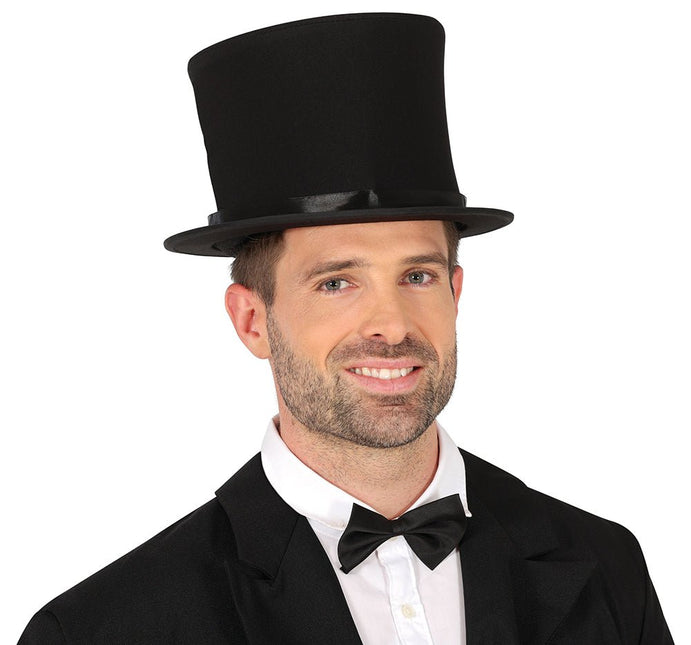 Zwarte Hoge Hoed Opvouwbaar 21cm van Fiestas Guirca koop je bij Partywinkel