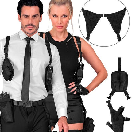 Zwarte Holster Schouder van Widmann koop je bij Partywinkel