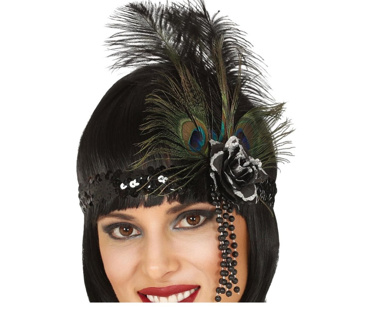 Zwarte Hoofdband Veren van Fiestas Guirca koop je bij Partywinkel