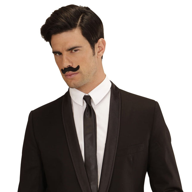 Zwarte Nep Snor 7 delig van Widmann koop je bij Partywinkel